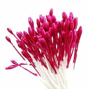 Small flowers stamens, Dark red, 110 pieces [approximate], 6cm, [ST1483]