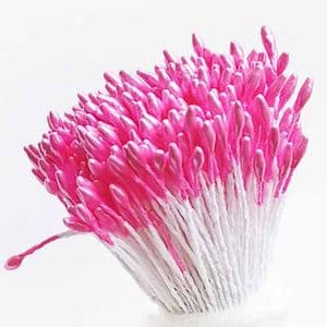 Small flowers stamens, Magenta, 420 pieces [approximate], 6cm, [ST1587]