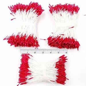 Small flowers stamens, Pinkish red, 1200 pieces [approximate], 6cm, [ST1030A]