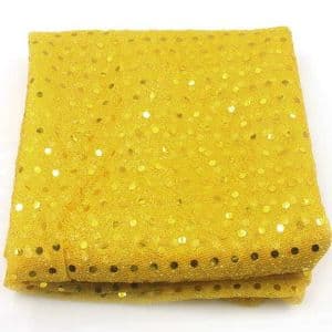 Specially dyed nylon with sequins, Nylon, Yellow, 1 piece, [SWW0744]