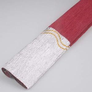 Thick Crepe paper, Burgandy, Silver colour, 40cm x 100cm, 1 sheet, [CR280]