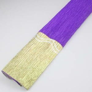 Thick Crepe paper, Dark purple, light gold, 40cm x 100cm, 1 sheet, [CR268]