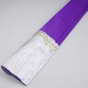 Thick Crepe paper, Dark purple, Silver colour, 40cm x 100cm, 1 sheet, [CR266]