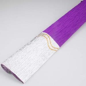 Thick Crepe paper, Dark purple, Silver colour, 40cm x 100cm, 1 sheet, [CR300]