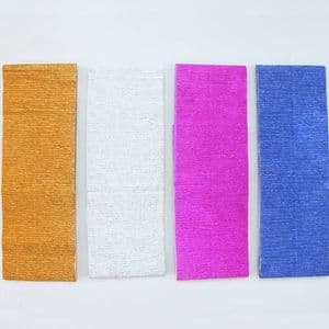 Thick Crepe paper, Gold colour, Silver colour, 8.8cm x 2.5m, 4 sheets, [CR357]