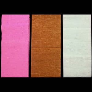 Thick Crepe paper, Light green, Burnt orange, 9.5 - 10cm x 2.5m, 3 sheets, 75 gsm, [CR404]