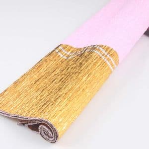 Thick Crepe paper, Light pink, Gold colour, 40cm x 50cm, 1 sheet, [CR273]