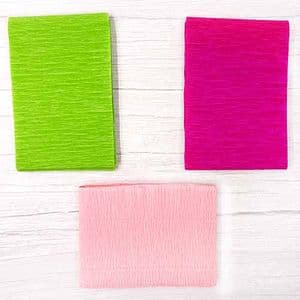Thick Crepe paper, Olive, pink, 10cm x 2m, 3 sheets, 75 gsm, [CR440]