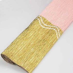 Thick Crepe paper, pink, Gold colour, 40cm x 50cm, 1 sheet, [CR297]