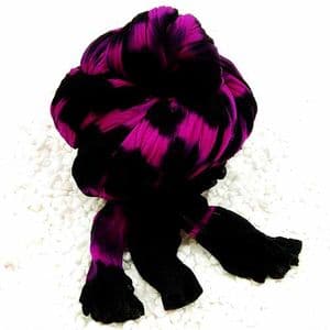 Two colours dyed nylon, black, purple, Stretched Size per piece 1.5m x 15cm, 4 pieces, [SWW0863]