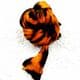 Two colours dyed nylon, Nylon, black, orange, Stretched Size 1.5m x 15cm, 1 piece, [SWW0830]