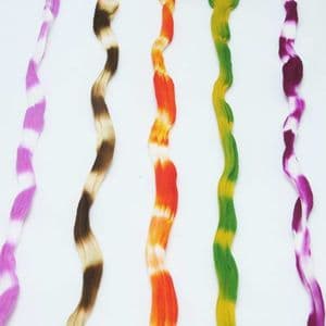 Two colours Specially dyed nylon, Nylon, Assorted colours, Stretched size 1.5m x 15cm, 5 pieces, [SWW0666]