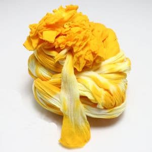 Two colours Specially dyed nylon, Nylon, Mustard, white, 4 piece, Stretched size 1.5m x 15cm, [SWW0522]