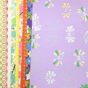 Yuzen Chiyogami floral patterns, Assorted colours, 10cm x 10cm, 10 sheets, [RCZ085]