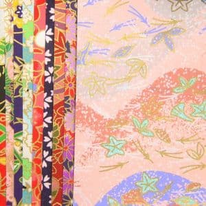 Yuzen Chiyogami floral patterns, Assorted colours, 10cm x 10cm, 10 sheets, [RCZ087]