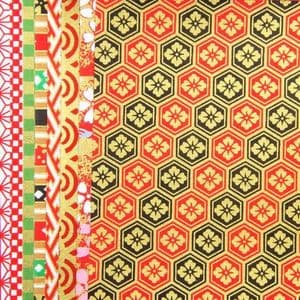 Yuzen Chiyogami floral patterns, Assorted colours, 10cm x 10cm, 10 sheets, [RCZ089]