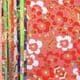 Yuzen Chiyogami floral patterns, Assorted colours, 10cm x 10cm, 15 sheets, [RCZ076]