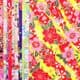 Yuzen Chiyogami floral patterns, Assorted colours, 10cm x 10cm, 15 sheets, [RCZ077]