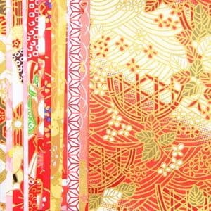 Yuzen Chiyogami floral patterns, Assorted colours, 10cm x 10cm, 15 sheets, [RCZ079]