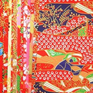 Yuzen Chiyogami floral patterns, Assorted colours, 10cm x 10cm, 15 sheets, [RCZ081]