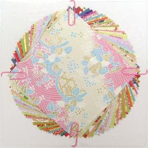 Yuzen Chiyogami floral patterns, Assorted colours, 10cm x 10cm, 30 sheets, [XRC004]