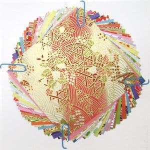 Yuzen Chiyogami floral patterns, Assorted colours, 10cm x 10cm, 30 sheets, [XRC007]