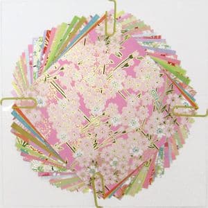 Yuzen Chiyogami floral patterns, Assorted colours, 10cm x 10cm, 30 sheets, [XRC008]
