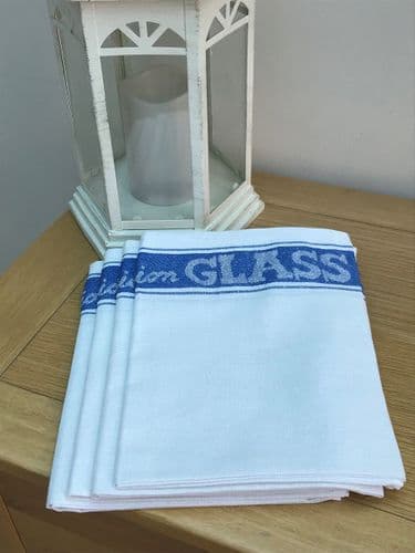 12 x Blue Union Linen Glass Cloths 50 x 70 cm