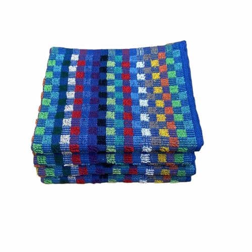 4 Pack 100% Cotton Multi Check Kitchen Hand Towels 50 x 85 cm