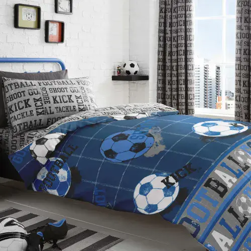 Blue Football Single Bedding Bundle