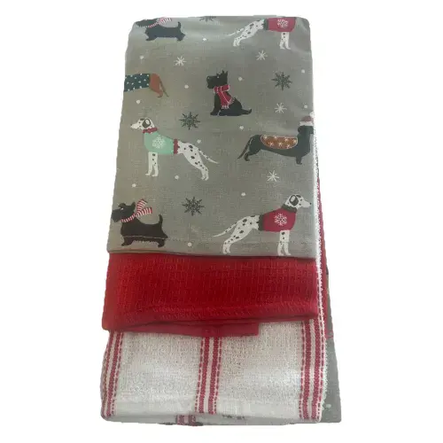 Christmas Dogs 3 Pack Tea Towels