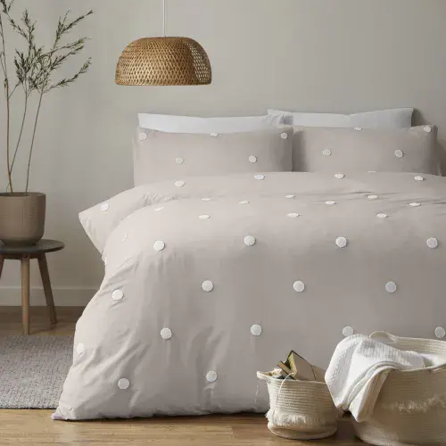 Dot Garden - 100% Cotton Duvet Cover Set in Linen - by Appletree Boutique