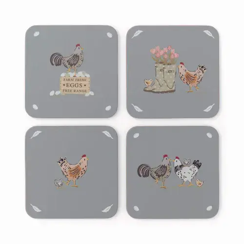 Hen House Lane 4 Pack Coasters
