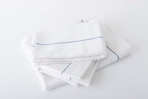 Large 100% Cotton Blue Stripe Restaurant/Pub/Cafe/Hotel Catering Waiters Cloths 50 x 70 cm - 10 Pack