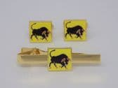 11th ARMOURED DIVISION CUFF LINK AND TIE GRIP / CLIP GIFT SET