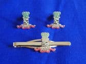 11th HUSSARS ( PRINCE ALBERT'S OWN ) CUFF LINK AND TIE GRIP / CLIP SET)