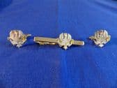14th / 20th KING'S HUSSARS CUFF LINK AND TIE GRIP / CLIP SET