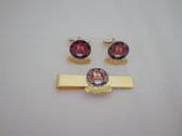 15th / 19th KING'S ROYAL HUSSARS CUFF LINK AND TIE GRIP / CLIP SET