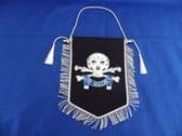 17th / 21st LANCERS ( DEATH OR GLORY ) PENNANT WITH BULLION WIRE EMBROIDERED BADGE