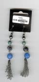 BLUE AND GREEN DROP EAR RINGS ( FJ11 )