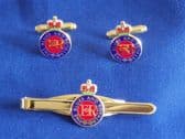 BLUES AND ROYALS CUFF LINK AND TIE GRIP / CLIP SET