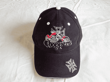 CHOPPER AND IRON CROSS EMBROIDERED BASEBALL CAP