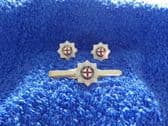 COLDSTREAM GUARDS CUFF LINKS AND TIE GRIP / CLIP SET