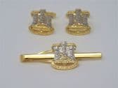 DEVON AND DORSET REGIMENT CUFF LINK AND TIE GRIP / CLIP GIFT SET