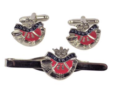 Duke of Cornwall's Light Infantry (DCLI) Cufflinks & Tie Clip set