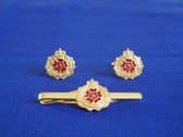 DUKE OF LANCASTER'S REGIMENT CUFF LINK AND TIE GRIP / CLIP SET