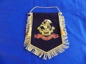 DUKE OF WELLINGTON'S REGIMENT ( WEST RIDING ) PENNANT WITH BULLION WIRE EMBROIDERED BADGE