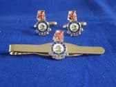 DUKE OF WELLINGTON'S WEST RIDING REGIMENT CUFF LINK AND TIE GRIP / CLIP SET