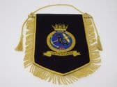 HMS HOOD PENNANT WITH BULLION WIRE EMBROIDERED BADGE
