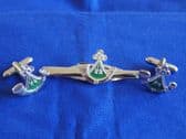 OXFORDSHIRE AND BUCKINGHAMSHIRE LIGHT INFANTRY ( OX'S AND BUCKS ) CUFF LINK AND TIE GRIP / CLIP SET